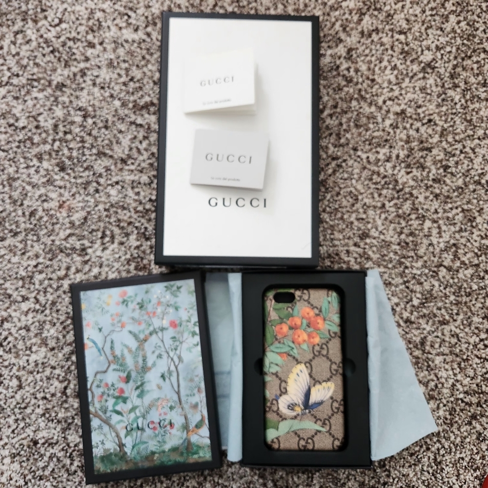 Gucci GG Supreme Tian Butterfly iPhone 7/8 Hard Case Coated Canvas